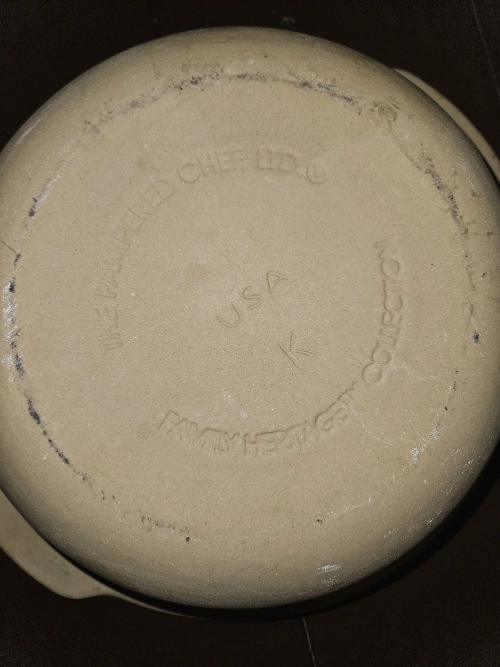 Pampered Chef Large 12” Baking Stoneware Bowl Family Heritage Collection